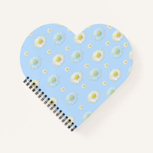 Daisy Pattern auf hellblauem Hintergrund Notizbuch