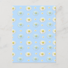 Daisy Pattern auf hellblauem Hintergrund Postkarte