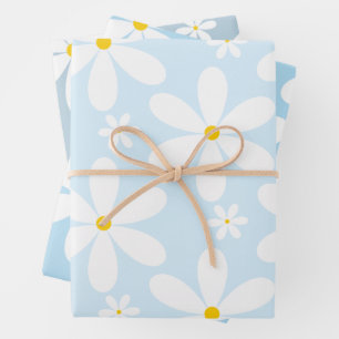 Daisy Pattern (Blau) Geschenkpapier Set