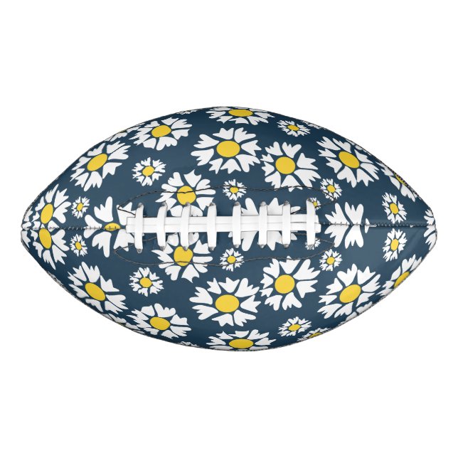 Daisy Pattern, Blumenmuster, weiße Daisien Football (Vorderseite)