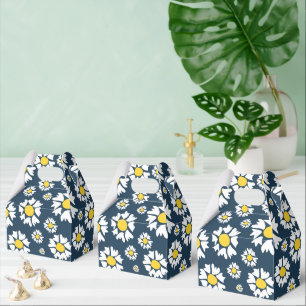 Daisy Pattern, Blumenmuster, weiße Daisien Geschenkschachtel