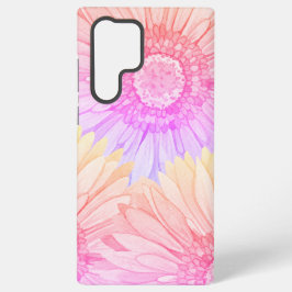 Daisy pattern in pink, yellow and lilac xl samsung galaxy hülle