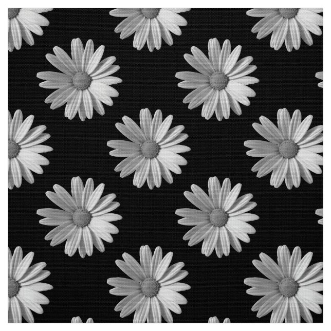 Daisy Pattern - Schwarz und Weiß Stoff (Muster)