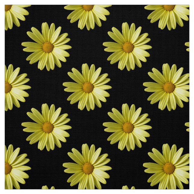 Daisy Pattern - Vollfarbigkeit auf schwarz Stoff (Muster)