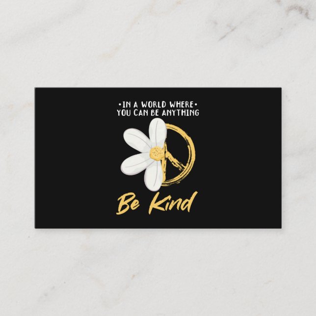 Daisy Peace Sign Blume Garening Hippie Visitenkarte (Vorderseite)