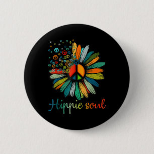 Daisy Peace Sign Hippie Soul Blume Liebe Geschenke Button