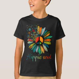 Daisy Peace Sign Hippie Soul Blume Liebe Geschenke T-Shirt