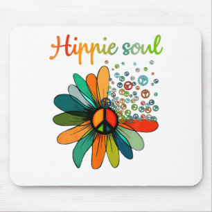 Daisy Peace Sign Hippie Soul Tshirt Blume Lovers Mousepad