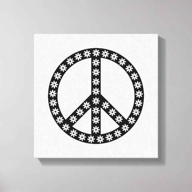 Daisy Peace Symbol Leinwanddruck (Vorderseite)