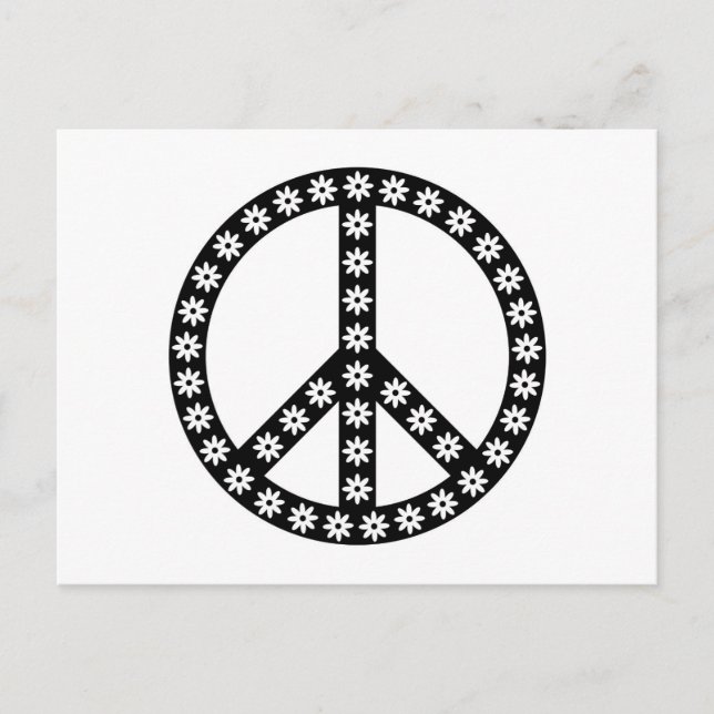 Daisy Peace Symbol Postkarte (Vorderseite)