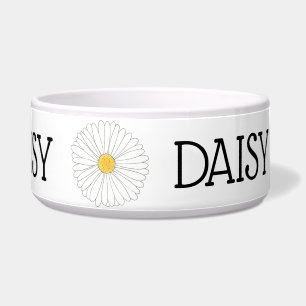 Daisy Personalisiert Dog White Yellow Daisis Blume Napf