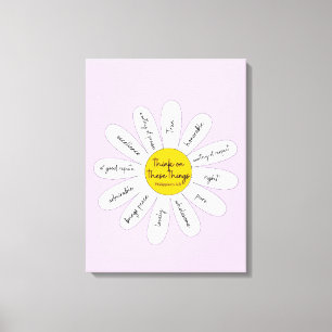 Daisy Philippians 4:8 Dekorative Leinwand