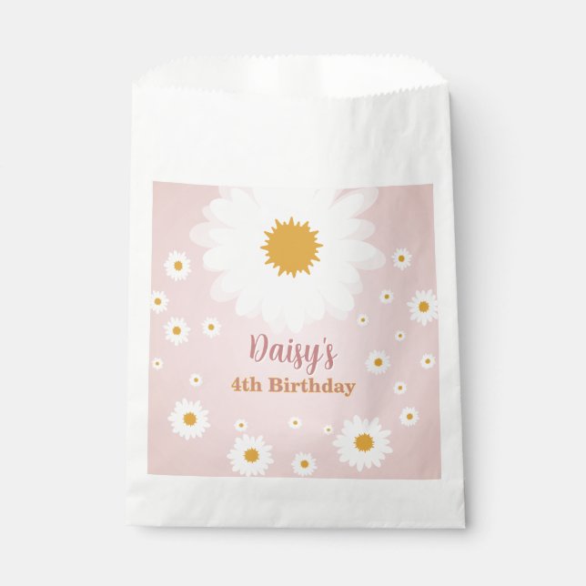 Daisy Pink Any Age Birthday  Geschenktütchen (Vorderseite)