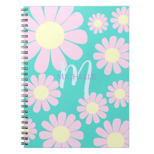 Daisy Pink Aquamarin Monogram Notizblock