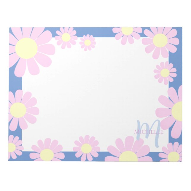 Daisy Pink Blue Notizblock (Vorderseite)