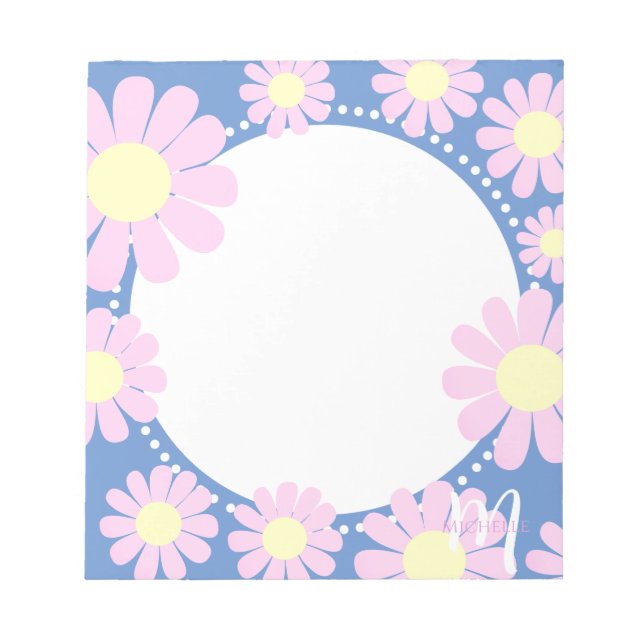 Daisy Pink Blue Notizblock (Vorderseite)