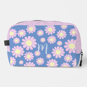 Daisy Pink Blue Print Cut Nähtasche Waschbeutel
