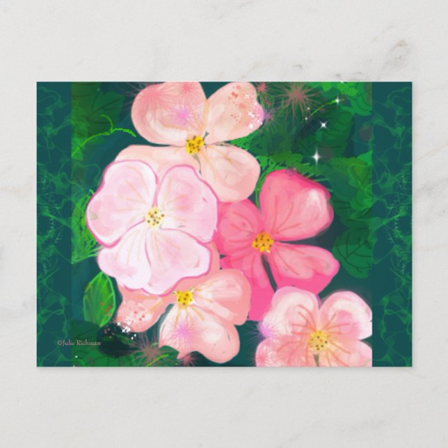 Daisy Pink Blume Postcard 2 Postkarte (Vorderseite)