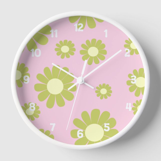 Daisy Pink Green Uhr (Vorderseite)