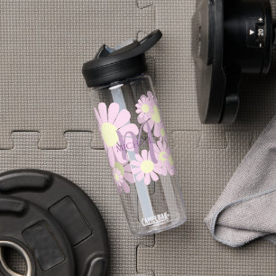 Daisy Pink Monogram Trinkflasche