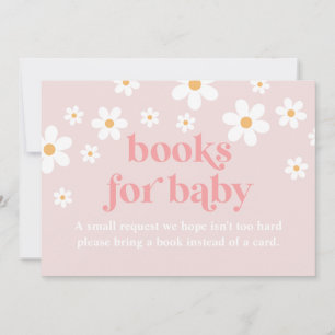 Daisy Pink Retro Baby Shower Bücher für Baby Karte