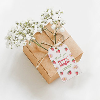 Daisy Pink und Red Danke, Berry Much Geburtstag Geschenkanhänger