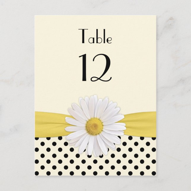 Daisy Polka Dot Besondere Anlass Table Card Postkarte (Vorderseite)