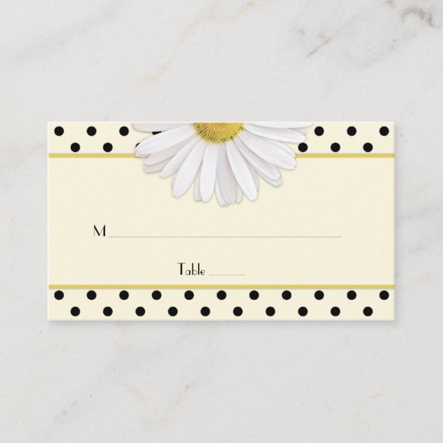 Daisy Polka Dots Hochzeiten Platzkarten (Vorderseite)