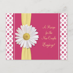 Daisy & Polka Dots Rezept Card für das neue Paar Postkarte