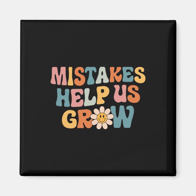 Daisy Positive Growth Mindset Retro Teacher Back T Magnet (Vorne)