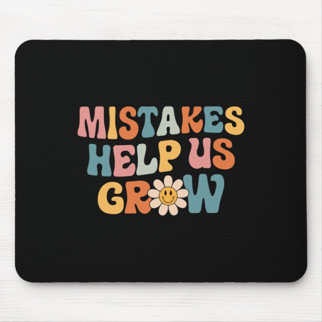 Daisy Positive Growth Mindset Retro Teacher Back T Mousepad (Vorne)