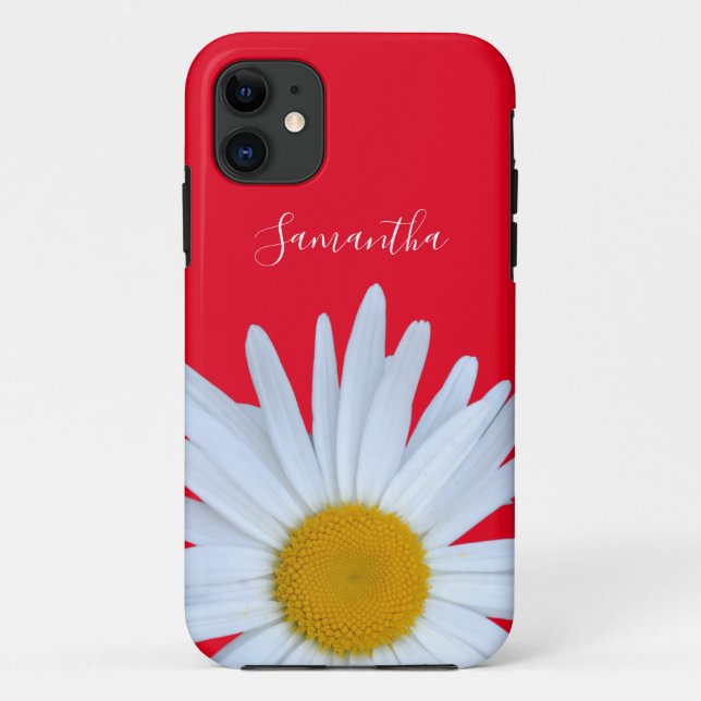 Daisy Red Elegant White Script Case-Mate iPhone Hülle (Rückseite)