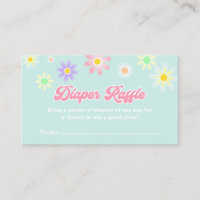 Daisy Retro Baby Showdiaper Raffle Ticket