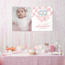 Daisy & Retro Van Pink Groovy 1. Geburtstag