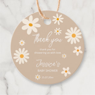 Daisy Retro-Wüste Baby-Dusche Boho vielen Dank Geschenkanhänger