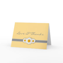 Daisy Ribbon - Yellow Grau & White Vielen Dank