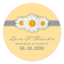 Daisy Ribbon - Yellow Grau & White Vielen Dank