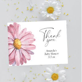 Daisy rosa Wildblume elegant Danke-Card Dankeskarte