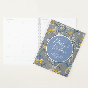 Daisy Rowan Navy & Yellow Beeren Botanical Floral Planer