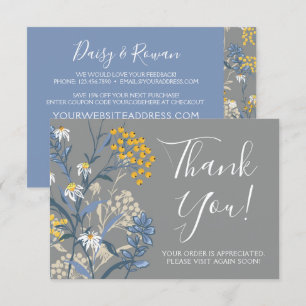 Daisy Rowan Navy & Yellow Floral Danke Karte