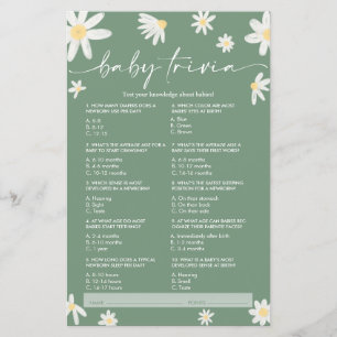 Daisy Sage Green Baby Trivia, Baby Showspiel