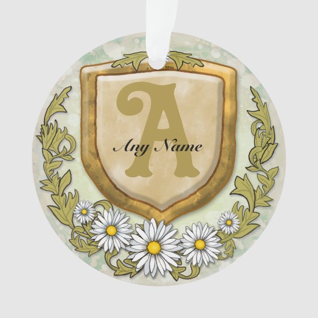 Daisy Schild Monogramm  Ornament (Vorderseite)