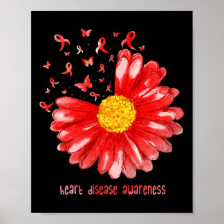 Daisy-Schmetterling-Rotes-Band-Herzkrankheit-Bewus Poster