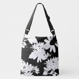 Daisy Schwarz-Weiß Blumenmontage Tragetaschen Mit Langen Trägern