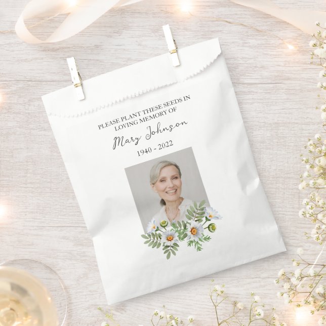 Daisy Seed Packet Memorial Funeral Favor Bag Geschenktütchen (Ausgeschnitten)