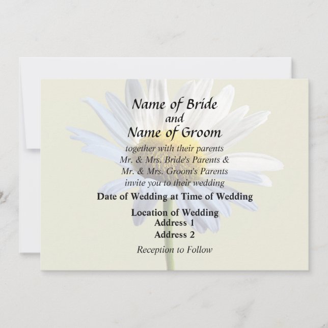 Daisy Shadow und Light Wedding Supplies Einladung (Vorderseite)