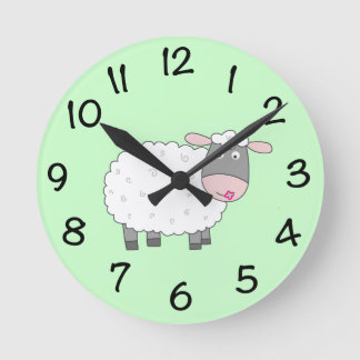 Daisy Sheep Runde Wanduhr