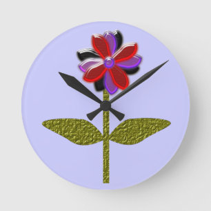 Daisy Shining Plastiksäulenhalterung Runde Wanduhr