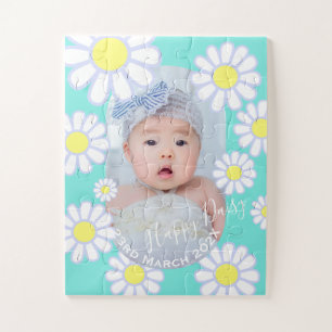 Daisy Simple Aqua Foto Baby Puzzle