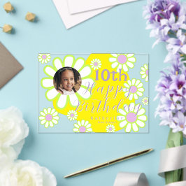 Daisy Simple Foto Yellow Acryleinladungen